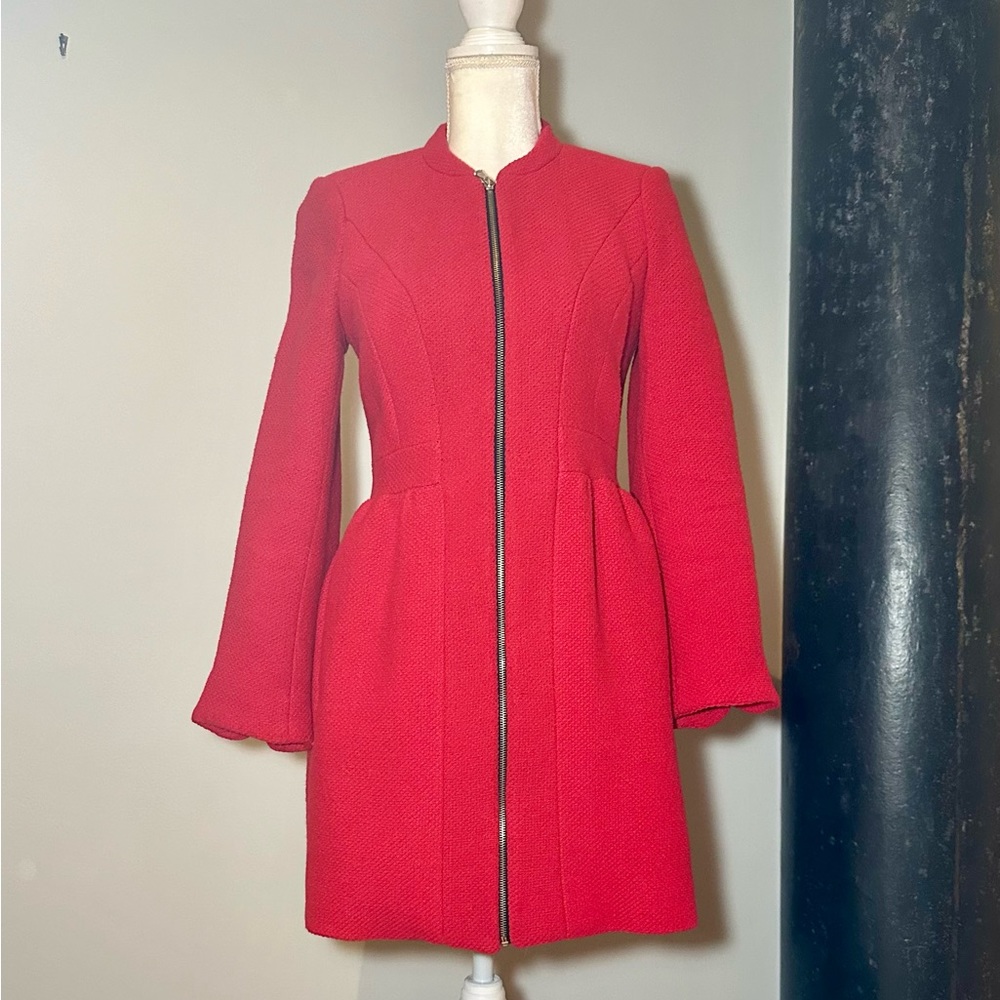 Zara vivid red jacket, fitted at waist